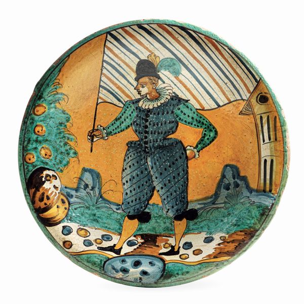 Piatto<BR>Montelupo, prima met del XVII secolo (?)  - Asta Maioliche e Porcellane - Associazione Nazionale - Case d'Asta italiane