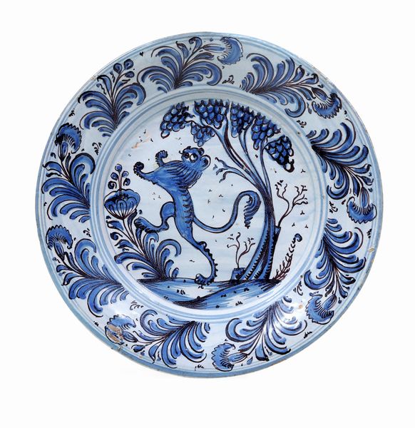 Piatto<BR>Laterza, Maestro del leone rampante, XVIII secolo<BR>  - Asta Maioliche e Porcellane - Associazione Nazionale - Case d'Asta italiane