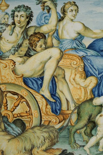 Due targhe <BR>Castelli, bottega Grue, (Carlo Antonio ?) prima met del XVIII  - Asta Maioliche e Porcellane - Associazione Nazionale - Case d'Asta italiane