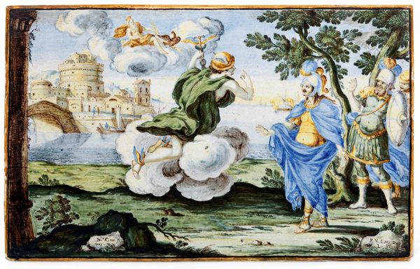 Targa con scena dellEneide<BR>Napoli, Francesco Antonio Saverio Grue, datata 1727 <BR>  - Asta Maioliche e Porcellane - Associazione Nazionale - Case d'Asta italiane