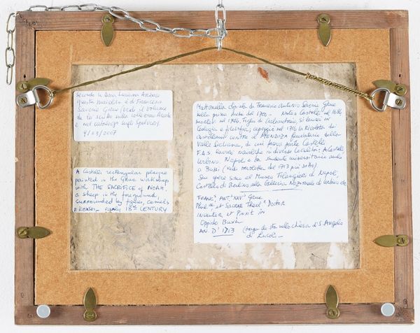 Targa con scena di Giacobbe<BR>Castelli, bottega Grue, 1750 circa  - Asta Maioliche e Porcellane - Associazione Nazionale - Case d'Asta italiane