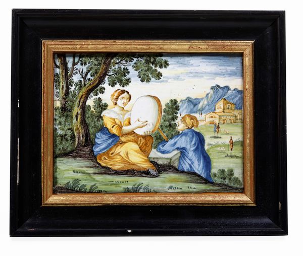 Targa<BR>Castelli, Bottega Gentili, secondo - terzo quarto del XVIII secolo<BR>  - Asta Maioliche e Porcellane - Associazione Nazionale - Case d'Asta italiane