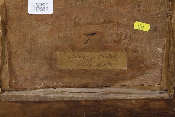 Targa Cristo dialoga con cinque discepoli <BR>Castelli, bottega Gentili, ultimo quarto del XVIII secolo  - Asta Maioliche e Porcellane - Associazione Nazionale - Case d'Asta italiane