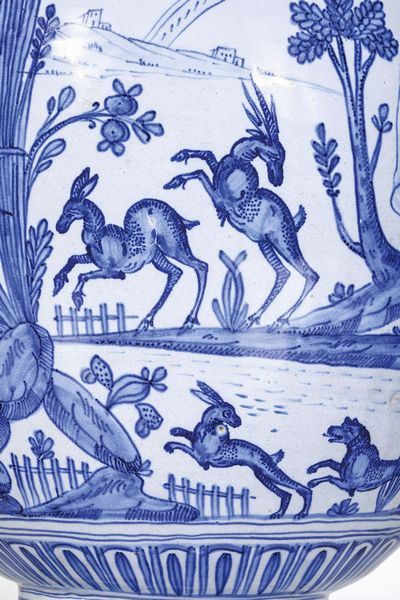 Eccezionale stagnone di farmacia<BR>Albisola, fabbrica Pescio, sesto decennio circa del XVII secolo<BR>  - Asta Maioliche e Porcellane - Associazione Nazionale - Case d'Asta italiane