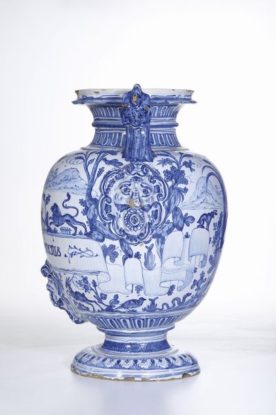 Eccezionale stagnone di farmacia<BR>Albisola, fabbrica Pescio, sesto decennio circa del XVII secolo<BR>  - Asta Maioliche e Porcellane - Associazione Nazionale - Case d'Asta italiane