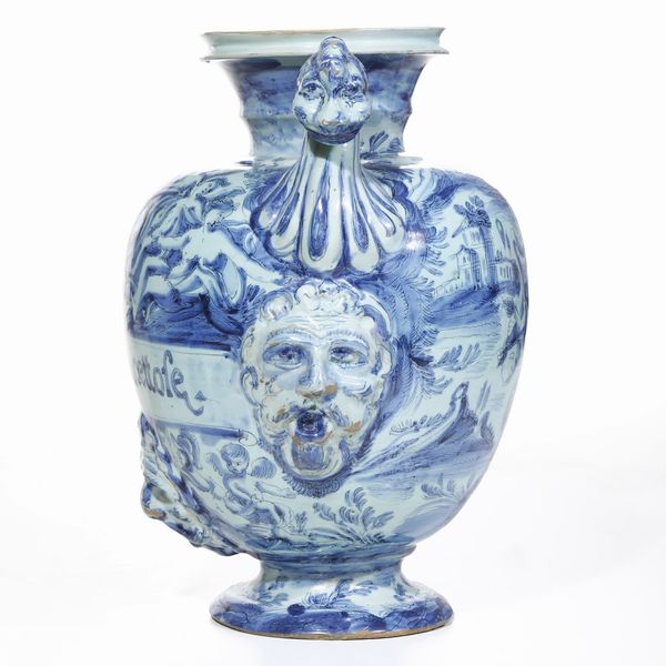 Stagnone di farmacia<BR>Albisola, fabbrica dei Conrado, ultimo quarto del XVII secolo<BR>  - Asta Maioliche e Porcellane - Associazione Nazionale - Case d'Asta italiane