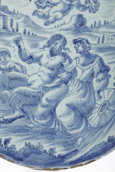 Sottocoppa<BR>Savona, ultimo quarto del XVII secolo<BR><BR>  - Asta Maioliche e Porcellane - Associazione Nazionale - Case d'Asta italiane