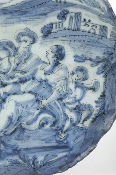 Sottocoppa<BR>Albisola, fabbrica di Bernardo Conrado, ultimo quarto del XVII secolo<BR>  - Asta Maioliche e Porcellane - Associazione Nazionale - Case d'Asta italiane