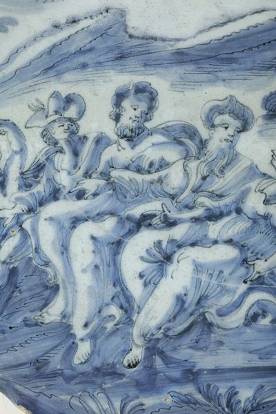 Sottocoppa<BR>Albisola, fabbrica di Bernardo Conrado, ultimo quarto del XVII secolo<BR>  - Asta Maioliche e Porcellane - Associazione Nazionale - Case d'Asta italiane