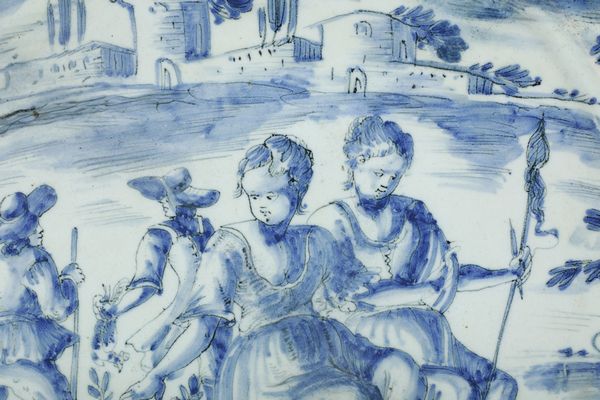 Piatto reale<BR>Albisola, fabbrica Grosso, fine del XVII secolo<BR>  - Asta Maioliche e Porcellane - Associazione Nazionale - Case d'Asta italiane