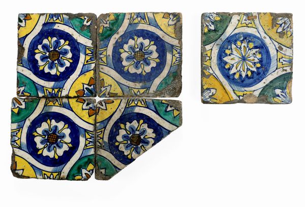 Cinque mattonelle (laggioni)<BR>Savona, XVI secolo  - Asta Maioliche e Porcellane - Associazione Nazionale - Case d'Asta italiane