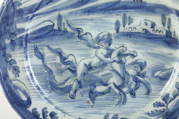 Piatto<BR>Albisola, fine del XVII o inizio del XVIII secolo<BR>  - Asta Maioliche e Porcellane - Associazione Nazionale - Case d'Asta italiane