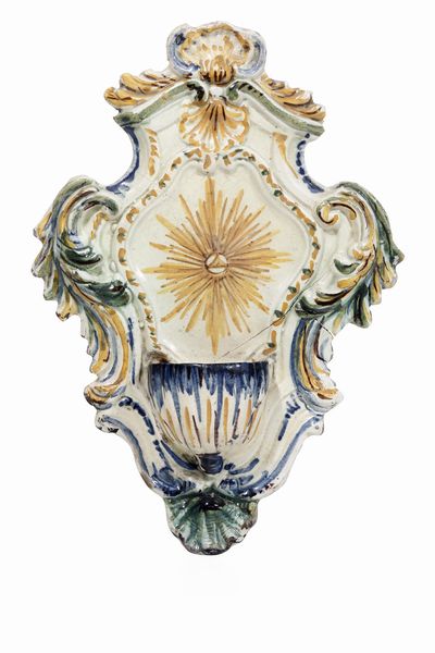 Acquasantiera<BR>Savona, seconda met del XVIII secolo<BR>  - Asta Maioliche e Porcellane - Associazione Nazionale - Case d'Asta italiane