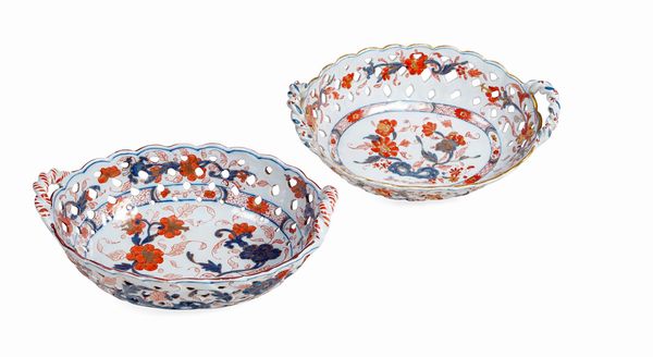 Due cestini traforati <BR>Milano, Manifattura di Pasquale Rubati, 1756-1790<BR>  - Asta Maioliche e Porcellane - Associazione Nazionale - Case d'Asta italiane