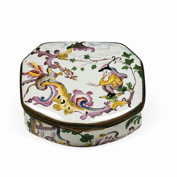 Tabacchiera<BR>Probabilmente Germania, seconda met del XVIII secolo (?)<BR>  - Asta Maioliche e Porcellane - Associazione Nazionale - Case d'Asta italiane