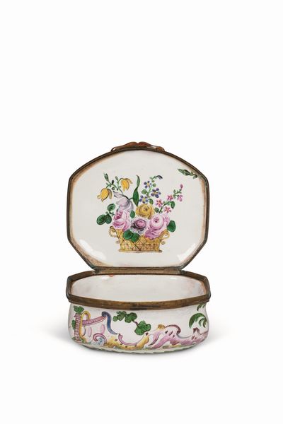 Tabacchiera<BR>Probabilmente Germania, seconda met del XVIII secolo (?)<BR>  - Asta Maioliche e Porcellane - Associazione Nazionale - Case d'Asta italiane