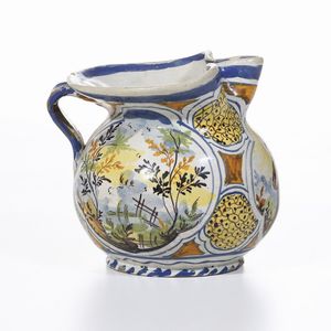 Brocca<BR>Urbania, manifattura Bernardino Mordioni, seconda met� del XVIII secolo  - Asta Maioliche e Porcellane - Associazione Nazionale - Case d'Asta italiane