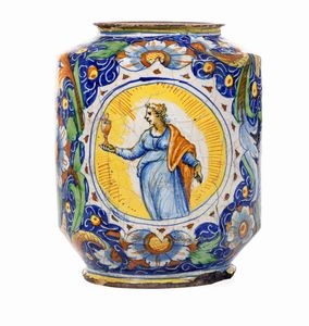 Albarello<BR>Venezia, Bottega di Mastro Domenego, 1580 circa<BR>  - Asta Maioliche e Porcellane - Associazione Nazionale - Case d'Asta italiane