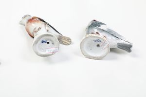 Cinque diverse figure di uccelli<BR>Meissen, XX secolo<BR>  - Asta Maioliche e Porcellane - Associazione Nazionale - Case d'Asta italiane