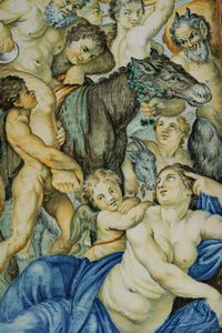 Due targhe <BR>Castelli, bottega Grue, (Carlo Antonio ?) prima met del XVIII  - Asta Maioliche e Porcellane - Associazione Nazionale - Case d'Asta italiane