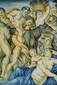 Due targhe <BR>Castelli, bottega Grue, (Carlo Antonio ?) prima met del XVIII  - Asta Maioliche e Porcellane - Associazione Nazionale - Case d'Asta italiane