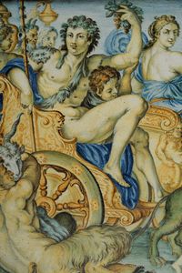 Due targhe <BR>Castelli, bottega Grue, (Carlo Antonio ?) prima met del XVIII  - Asta Maioliche e Porcellane - Associazione Nazionale - Case d'Asta italiane