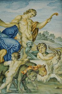 Due targhe <BR>Castelli, bottega Grue, (Carlo Antonio ?) prima met del XVIII  - Asta Maioliche e Porcellane - Associazione Nazionale - Case d'Asta italiane