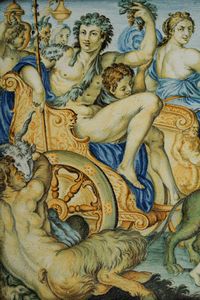 Due targhe <BR>Castelli, bottega Grue, (Carlo Antonio ?) prima met del XVIII  - Asta Maioliche e Porcellane - Associazione Nazionale - Case d'Asta italiane