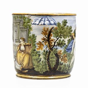 Rinfrescabottiglia<BR>Castelli, bottega di Liborio Grue (attr.), XVIII secolo<BR>  - Asta Maioliche e Porcellane - Associazione Nazionale - Case d'Asta italiane