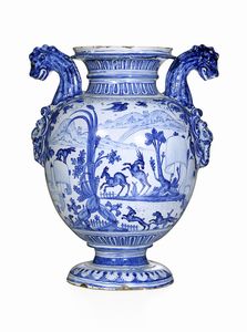 Eccezionale stagnone di farmacia<BR>Albisola, fabbrica Pescio, sesto decennio circa del XVII secolo<BR>  - Asta Maioliche e Porcellane - Associazione Nazionale - Case d'Asta italiane