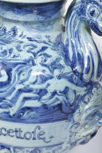 Stagnone di farmacia<BR>Albisola, fabbrica dei Conrado, ultimo quarto del XVII secolo<BR>  - Asta Maioliche e Porcellane - Associazione Nazionale - Case d'Asta italiane