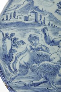 Sottocoppa<BR>Savona, ultimo quarto del XVII secolo<BR><BR>  - Asta Maioliche e Porcellane - Associazione Nazionale - Case d'Asta italiane