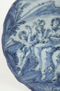 Sottocoppa<BR>Albisola, fabbrica di Bernardo Conrado, ultimo quarto del XVII secolo<BR>  - Asta Maioliche e Porcellane - Associazione Nazionale - Case d'Asta italiane