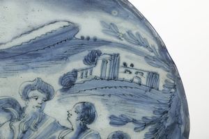 Sottocoppa<BR>Albisola, fabbrica di Bernardo Conrado, ultimo quarto del XVII secolo<BR>  - Asta Maioliche e Porcellane - Associazione Nazionale - Case d'Asta italiane