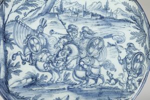 Sottocoppa<BR>Savona, nono decennio circa del XVII secolo<BR>  - Asta Maioliche e Porcellane - Associazione Nazionale - Case d'Asta italiane
