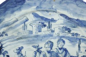 Piatto reale<BR>Albisola, fabbrica Grosso, fine del XVII secolo<BR>  - Asta Maioliche e Porcellane - Associazione Nazionale - Case d'Asta italiane