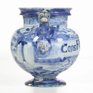 Vaso da elettuari<BR>Savona, fabbrica della societ Chiodo e Peirano, probabilmente inizio del XVIII secolo<BR>  - Asta Maioliche e Porcellane - Associazione Nazionale - Case d'Asta italiane