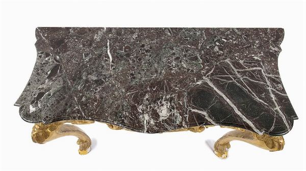 Tavolo console italiano  - Asta  Arredi Antichi, Oggetti d'Arte, Curiosities con una selezione di tappeti - Associazione Nazionale - Case d'Asta italiane