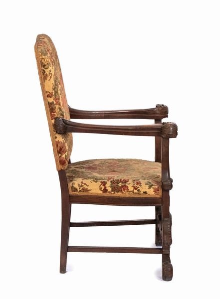 Trono Luigi XIV italiano  - Asta  Arredi Antichi, Oggetti d'Arte, Curiosities con una selezione di tappeti - Associazione Nazionale - Case d'Asta italiane
