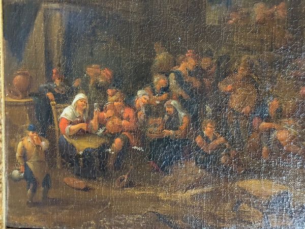 Elisabeth Seldron : Interno di taverna  - Asta  Arredi Antichi, Oggetti d'Arte, Curiosities con una selezione di tappeti - Associazione Nazionale - Case d'Asta italiane