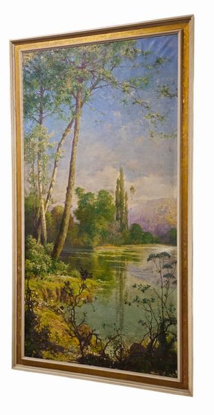 Paesaggio fluviale  - Asta  Arredi Antichi, Oggetti d'Arte, Curiosities con una selezione di tappeti - Associazione Nazionale - Case d'Asta italiane