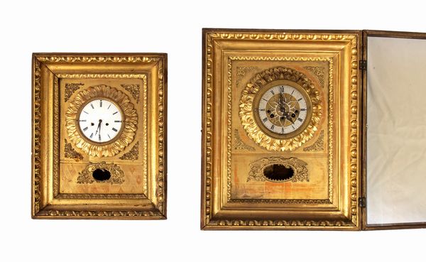 Due orologi da muro Biiedermeier austriaci  - Asta  Arredi Antichi, Oggetti d'Arte, Curiosities con una selezione di tappeti - Associazione Nazionale - Case d'Asta italiane