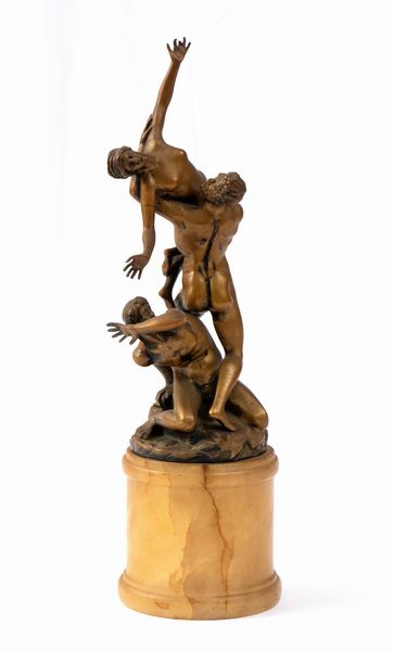 Scultura italiana in bronzo raffigurante il Ratto delle Sabine  - Asta  Arredi Antichi, Oggetti d'Arte, Curiosities con una selezione di tappeti - Associazione Nazionale - Case d'Asta italiane