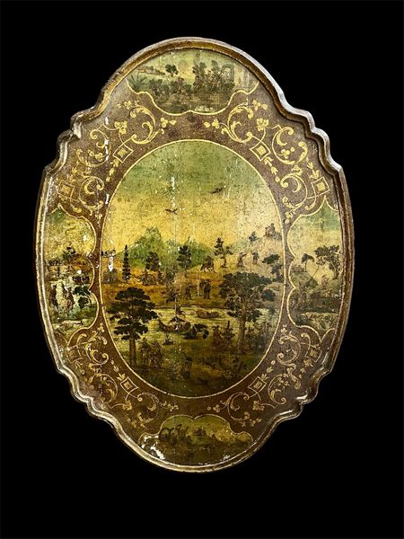 Tavolino a vela italiano laccato e dipinto, Luigi XVI  - Asta  Arredi Antichi, Oggetti d'Arte, Curiosities con una selezione di tappeti - Associazione Nazionale - Case d'Asta italiane