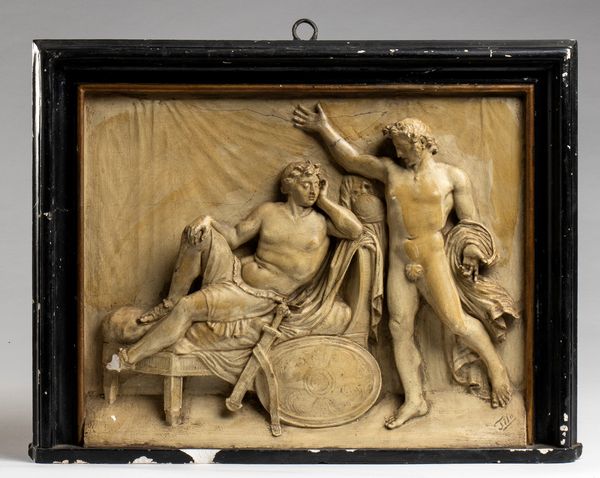 Coppia di bassorilievi italiani in gesso con scene mitologiche  - Asta  Arredi Antichi, Oggetti d'Arte, Curiosities con una selezione di tappeti - Associazione Nazionale - Case d'Asta italiane