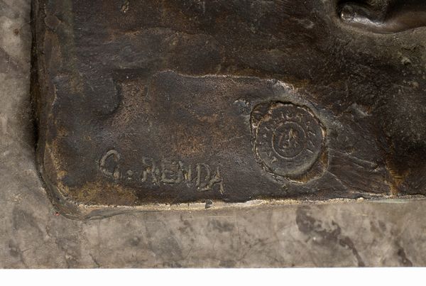 Giuseppe Renda : Scultura in bronzo  - Asta  Arredi Antichi, Oggetti d'Arte, Curiosities con una selezione di tappeti - Associazione Nazionale - Case d'Asta italiane