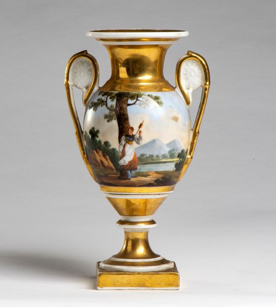 Vaso Impero francese in porcellana dipinta  - Asta  Arredi Antichi, Oggetti d'Arte, Curiosities con una selezione di tappeti - Associazione Nazionale - Case d'Asta italiane