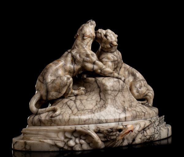Scultura francese in alabastro  - Asta  Arredi Antichi, Oggetti d'Arte, Curiosities con una selezione di tappeti - Associazione Nazionale - Case d'Asta italiane