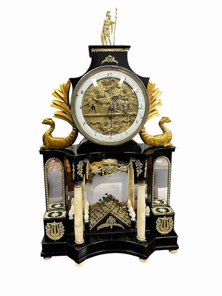 Döller in Wien : Orologio da appoggio Biedermeier viennese con automa  - Asta  Arredi Antichi, Oggetti d'Arte, Curiosities con una selezione di tappeti - Associazione Nazionale - Case d'Asta italiane