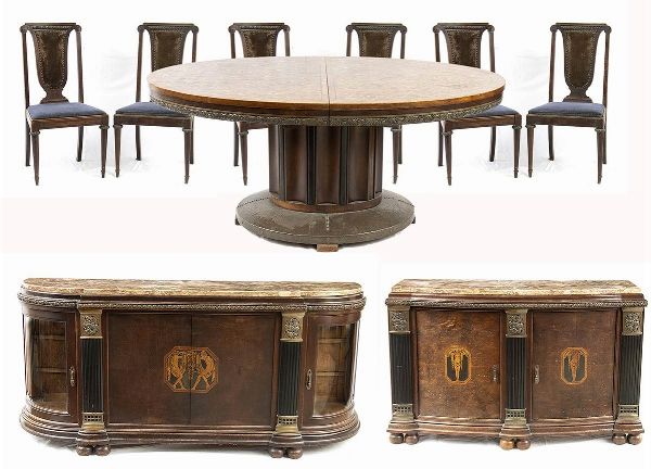 Camera da pranzo Art Dèco francese  - Asta  Arredi Antichi, Oggetti d'Arte, Curiosities con una selezione di tappeti - Associazione Nazionale - Case d'Asta italiane